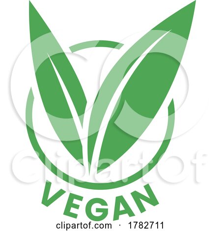 Vegan Round Icon with Green Leaves - Icon 8 by cidepix