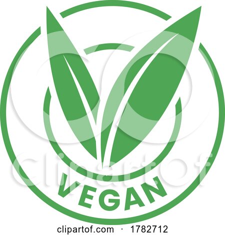 Vegan Round Icon with Green Leaves - Icon 5 by cidepix