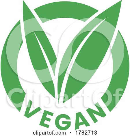 Vegan Round Icon with Green Leaves - Icon 6 by cidepix
