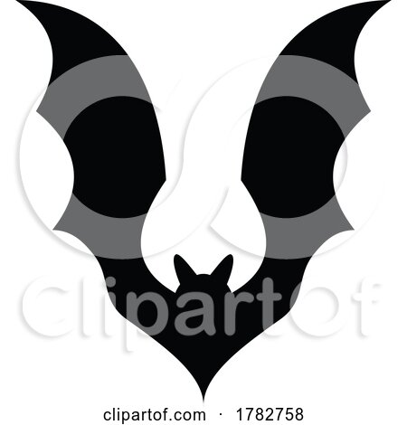 Black and White Vampire Bat by Any Vector