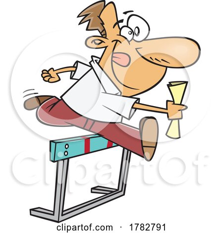 Cartoon Businessman Leaping a Hurdle by toonaday
