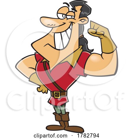 Cartoon of Gaston Flexing by toonaday