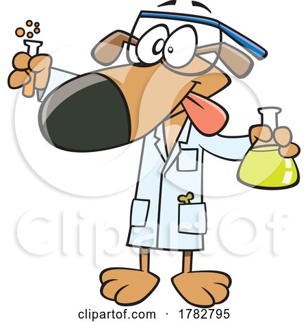 Cartoon Dog Chemist by toonaday