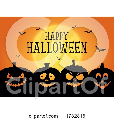 Halloween Background with Jack O Lanterns by KJ Pargeter