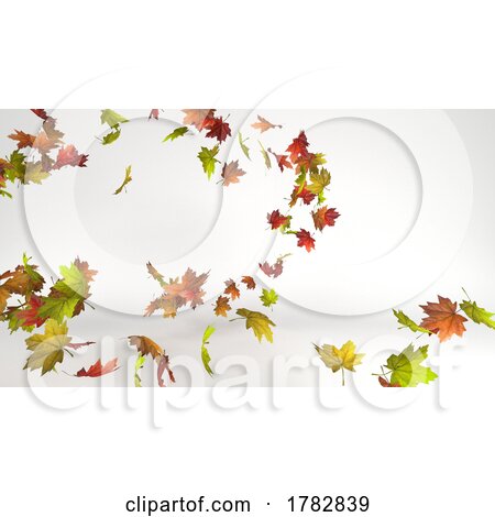 Blowing Leaves on a White Background by KJ Pargeter