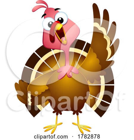 Cartoon Thanksgiving Turkey Bird Singing by Hit Toon