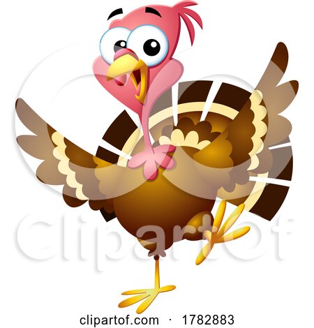 Cartoon Thanksgiving Turkey Bird Dancing by Hit Toon