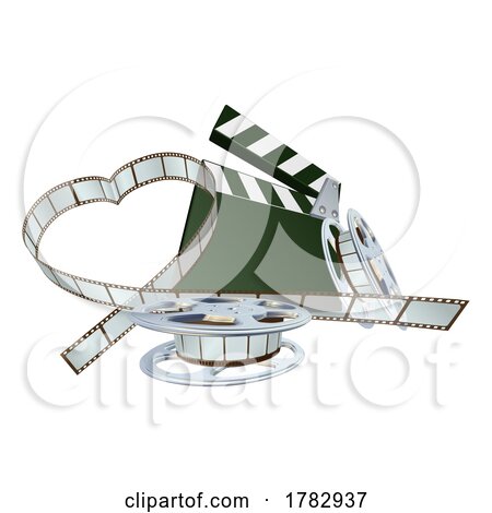 Film Movie Reel Strip Clapperboard Cinema Concept by AtStockIllustration