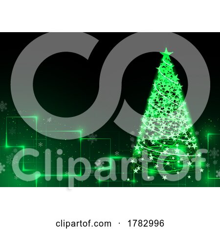 Green Virtual Christmas Tree Background by dero