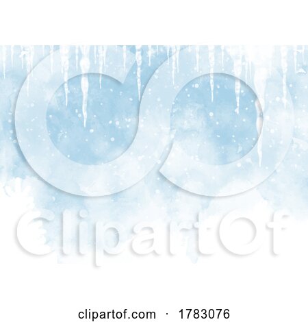 Christmas Winter Background with Snow and Icicles by KJ Pargeter