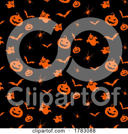 Halloween Pattern Background in Orange and Black by KJ Pargeter