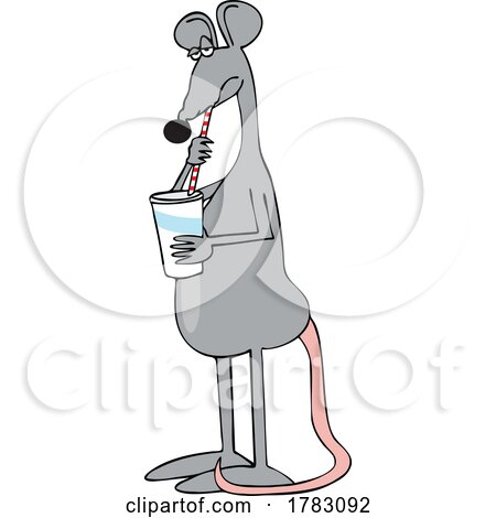 Cartoon Rat Drinking Soda by djart
