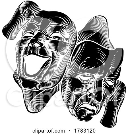theatre drama comedy and tragedy masks by AtStockIllustration