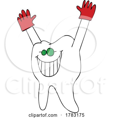 Cartoon Tooth with Its Hands up by djart