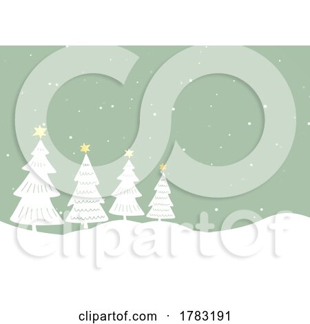 Hand Drawn Christmas Tree Background by KJ Pargeter