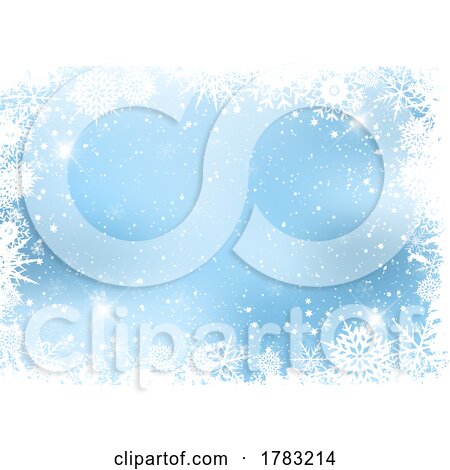 Christmas Background with Snowflake Border by KJ Pargeter