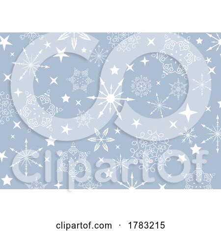 Christmas Background with Snowflakes and Stars by KJ Pargeter