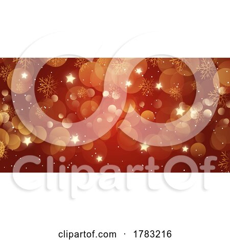 Christmas Banner Design with Snowflakes and Bokeh Lights by KJ Pargeter