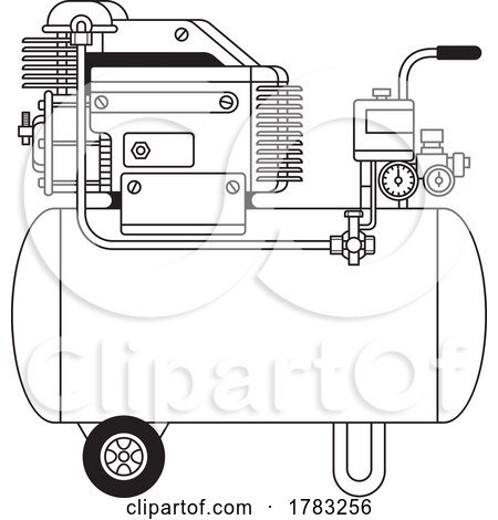 Black and White Shop Air Compressor by Lal Perera