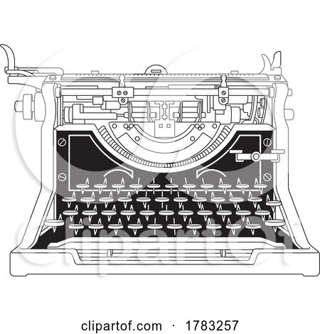 Black and White Antique Typewriter by Lal Perera
