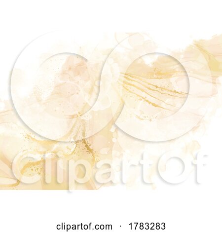 Pastel Coloured Hand Painted Alcohol Ink Background with Gold Elements by KJ Pargeter