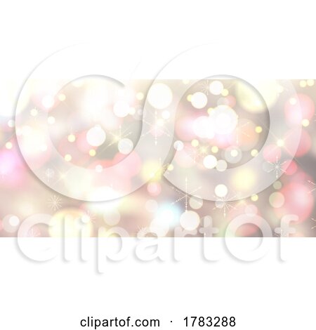 Decorative Christmas Banner with Snowflakes and Bokeh Lights Design by KJ Pargeter