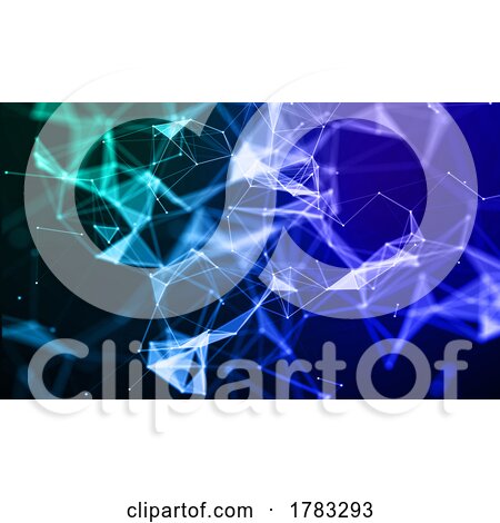 3D Technology Abstract Background with Connecting Lines and Dots by KJ Pargeter