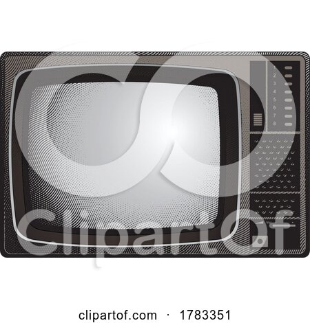 Scratchboard Engraved CRT TV with Colorful Fill by cidepix