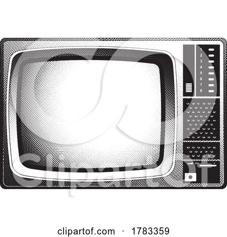 Scratchboard Engraved CRT TV by cidepix