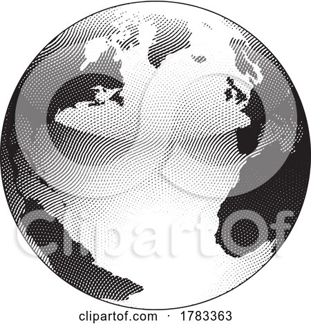 Scratchboard Engraved Globe Illustration by cidepix