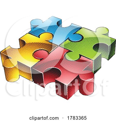 Scratchboard Engraved Jigsaw Puzzle with Colorful Fill by cidepix