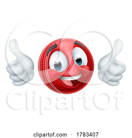 Cricket Ball Emoticon Face Emoji Cartoon Icon by AtStockIllustration