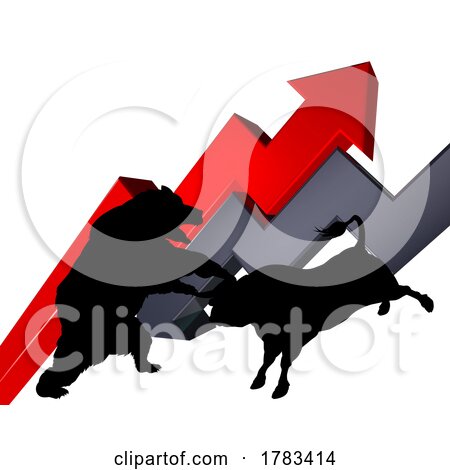 Bull Vs Bear Stock Market Wall Street Concept by AtStockIllustration