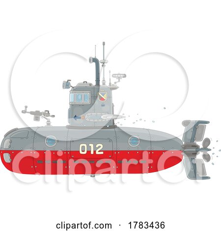 Cartoon Navy Submarine by Alex Bannykh