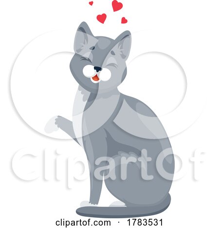 Cat with Hearts by Vector Tradition SM