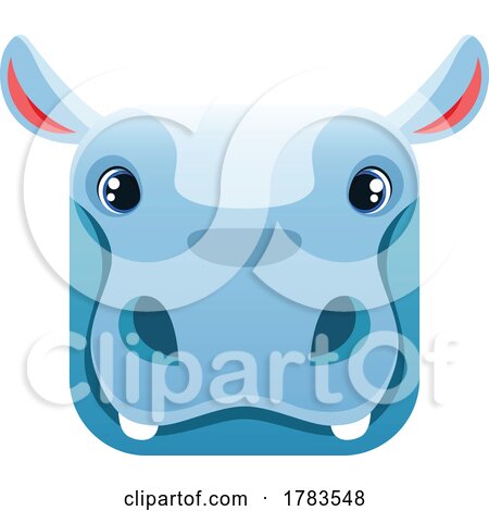 Square Faced Hippo by Vector Tradition SM