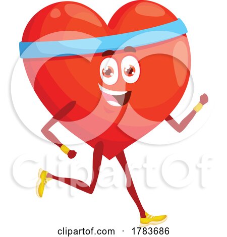 Heart Mascot Jogging by Vector Tradition SM