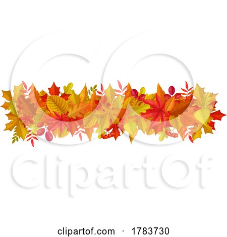 Border of Autumn Leaves by Vector Tradition SM