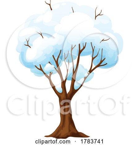 Snow Flocked Tree in Winter by Vector Tradition SM