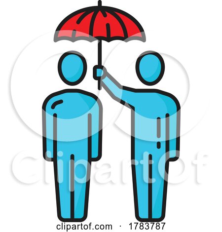 Person Holding up an Umbrella by Vector Tradition SM