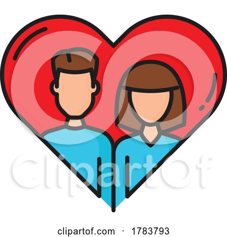 Couple in a Heart by Vector Tradition SM