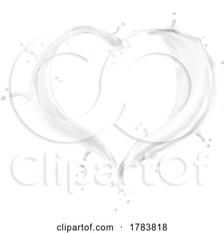 3d Heart Shaped Milk Splashes by Vector Tradition SM