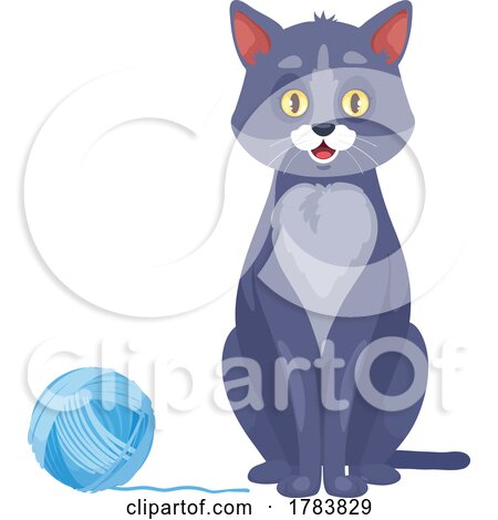 Cat wIth a Ball of Yarn by Vector Tradition SM