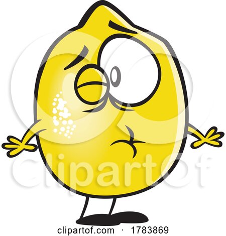 Cartoon Lemon with a Sour Face by toonaday