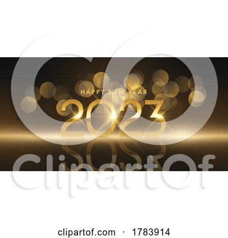 Golden Happy New Year Banner Design 2110 by KJ Pargeter