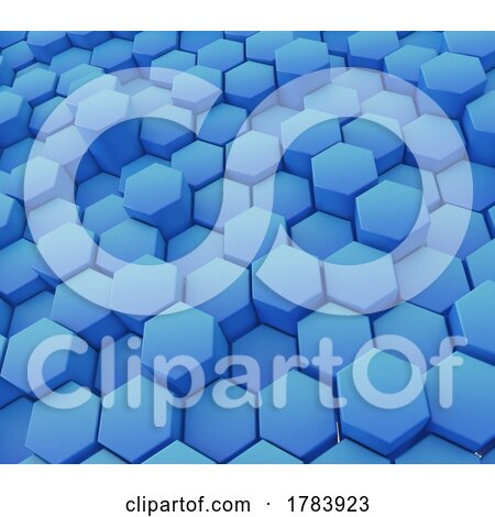 3D Abstract Background with Extruding Hexagons Design by KJ Pargeter