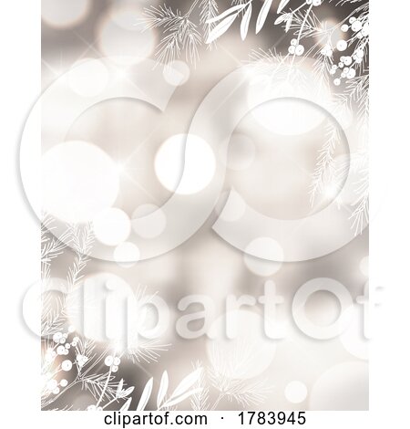 Christmas Bokeh Background with Decorative Festive Elements by KJ Pargeter