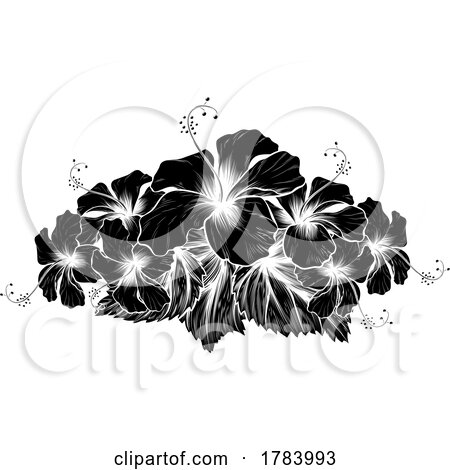 Hibiscus Silhouette Flower by AtStockIllustration