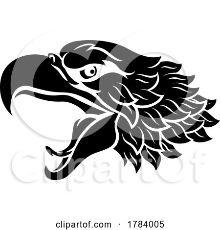 Bald Eagle or Hawk Mascot Head Face Cartoon by AtStockIllustration