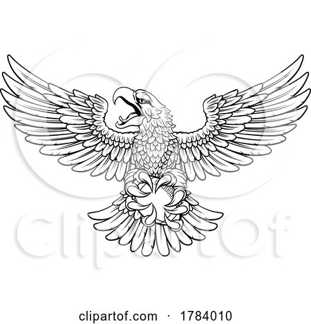 Bald Eagle Hawk Flying American Football Mascot by AtStockIllustration